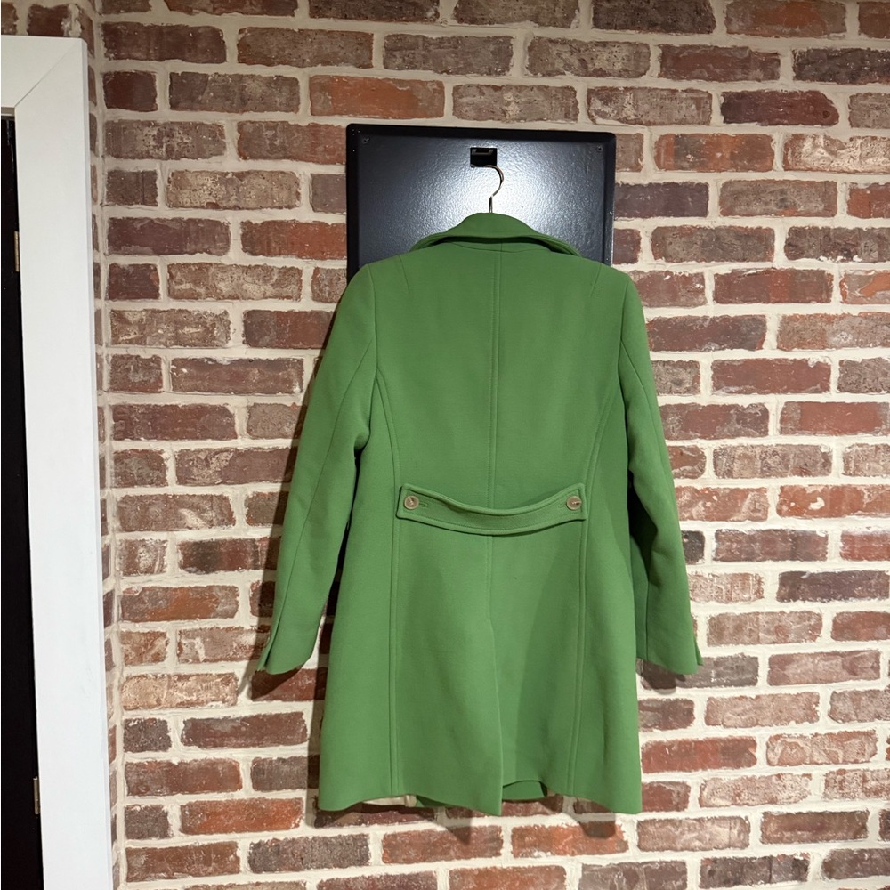 Vintage J. Crew Bright Green Single-Breasted Pea Coat - Picture 2 of 4
